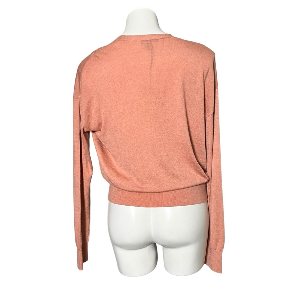 Halogen Wrap Front Cashmere Blend Top Size Medium Peach New - Picture 3 of 6